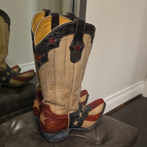 Old Gringo Red, Blue, and Cream Star Ankle Boots - Picture 6 of 16